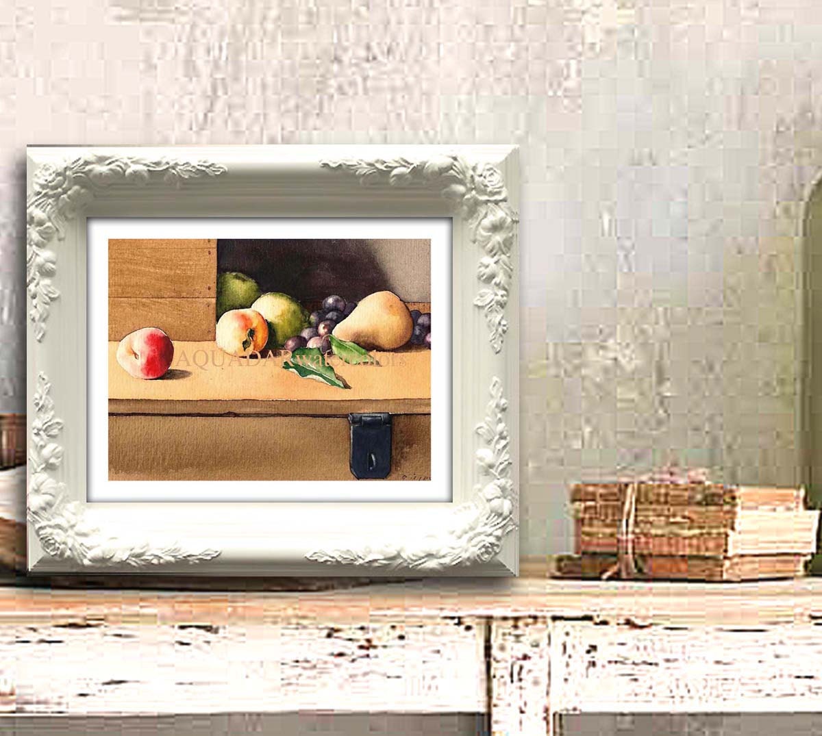 Wall art Home decor Kitchen decor Shabby Chic Still life with fruits - 8"x10"  print from original watercolor painting Cottage decor
