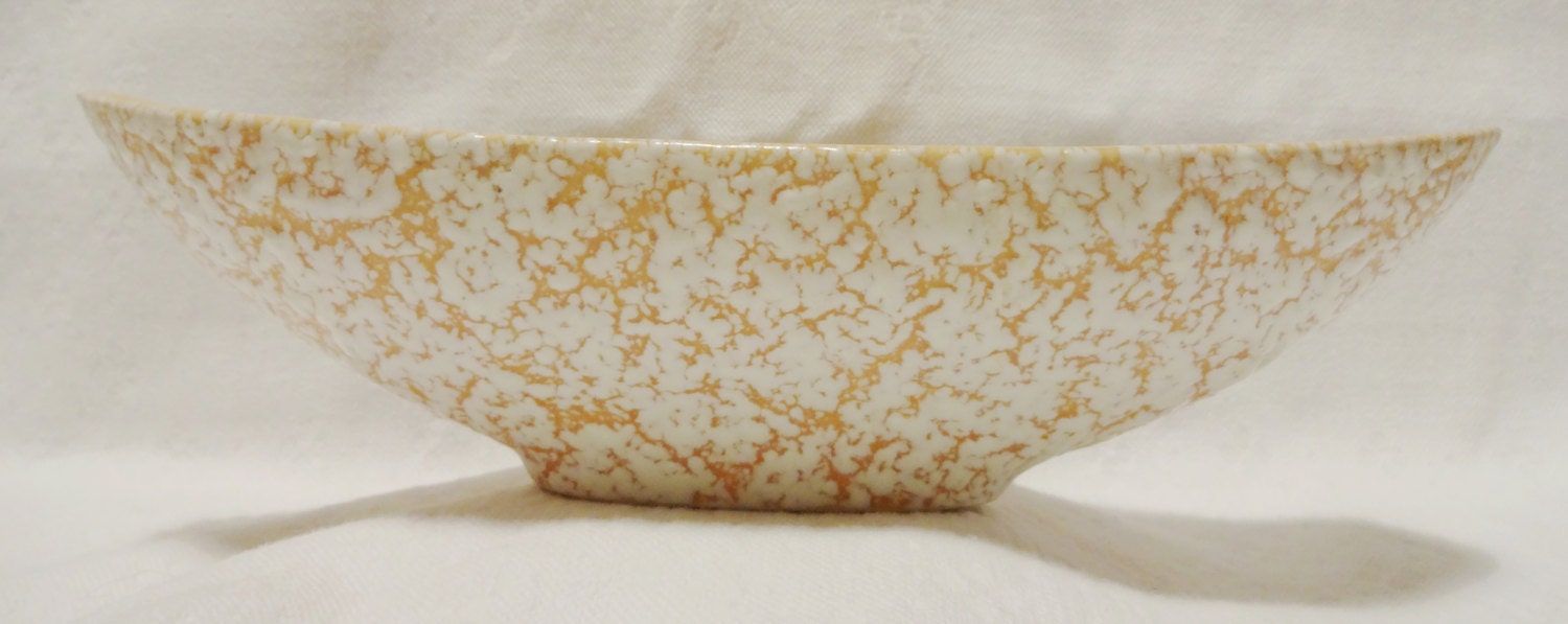 VINTAGE Stanford Sebring O Coral Colored Spatter Console Bowl