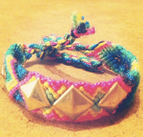 Gold Pink Green Blue Black Pinata Party Studded Friendship Bracelet