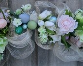 Easter Garland, Spring Swag, Floral Garland, Pastel Eggs, Easter Centerpiece