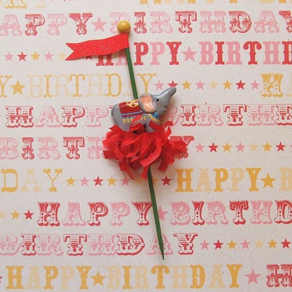Single Carousel Elephant Cupcake Topper/Pick Il_570xn