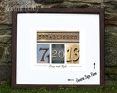 Custom Wedding Guest Book, Colored Number Photography Wedding Date Guest Book - Personalized with number photography - Brown Frame
