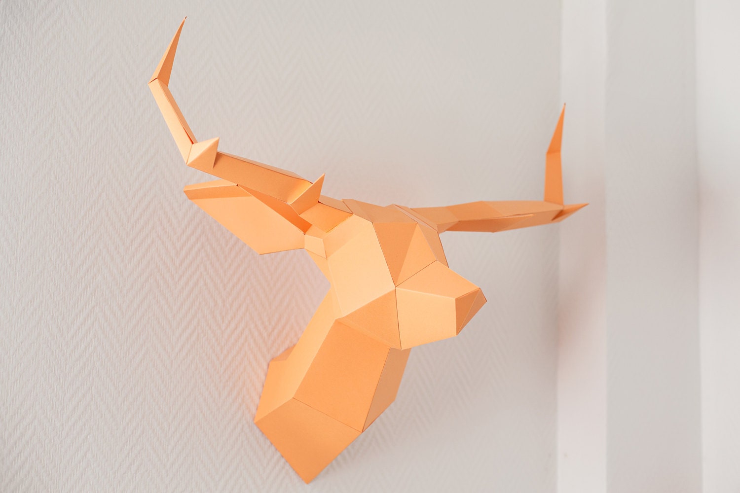 Orange Foldeer - Deer Head Papertoy