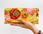Deluxe Accordion Wallet - IN STOCK - Garden Rocket Ruby Art Gallery - Smartphone Clutch - 12 Credit Card Slots