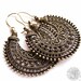 Tribal Hoops in Brass for the Gypsy Fusion Belly Dancer. Bohemian Statement Earrings.