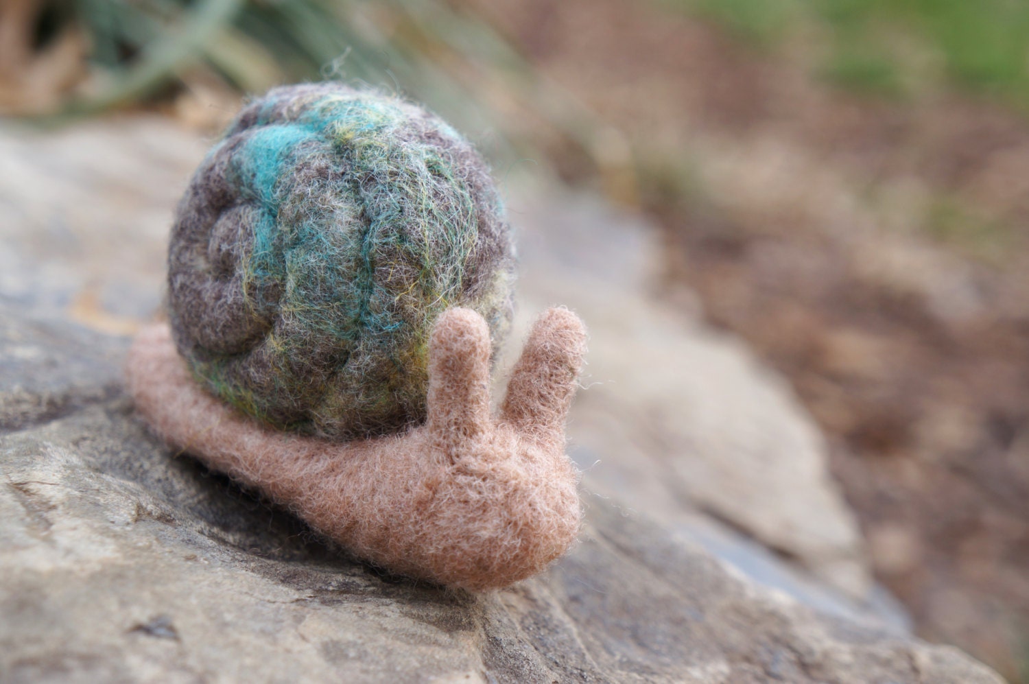 Sherman the Snail - Needle Felted Wool Sculpture - Made to Order