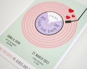 Record Player Save the Date Printable