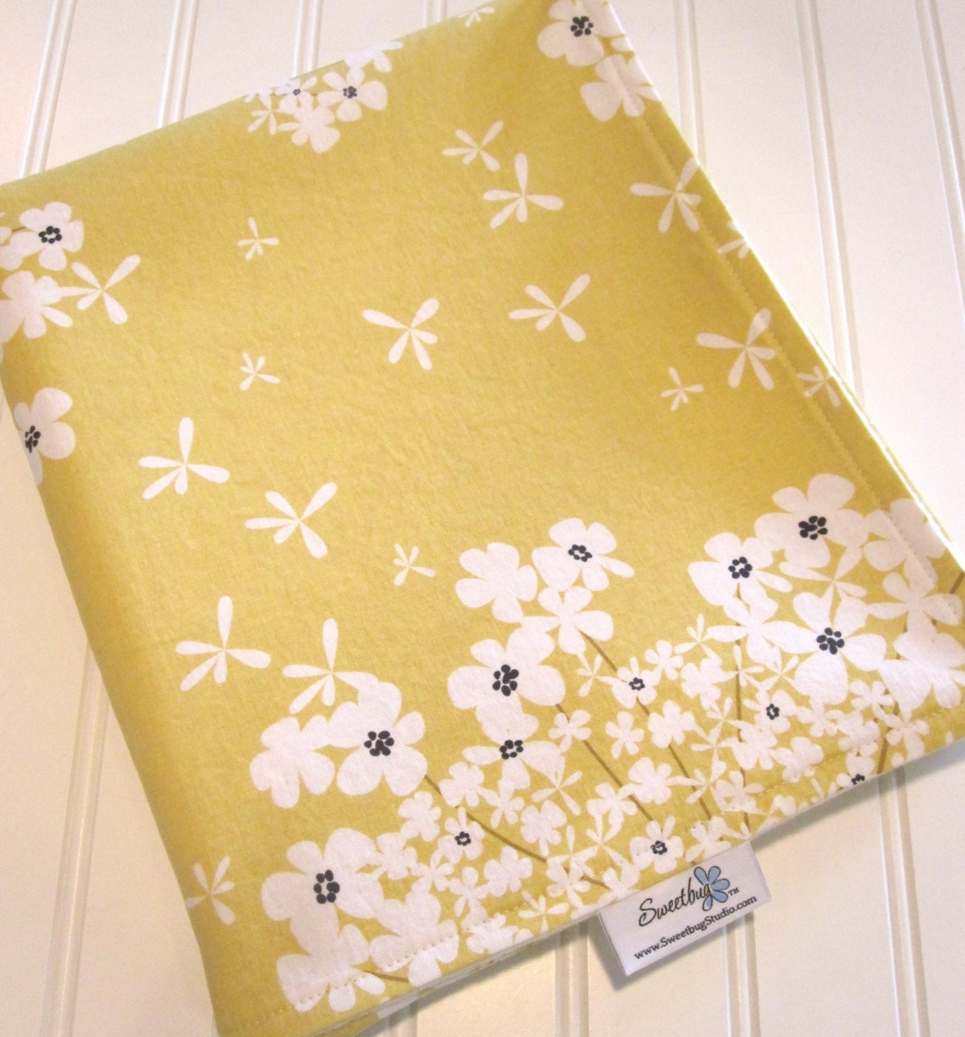Baby Blanket/Wild Carrot in Straw/Organic Cotton Fleece