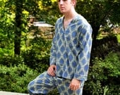 Vintage Men's PJs Paisley Womens Unisex Pajamas by Sears 1970's Retro Hippie Funky Casual Loungewear