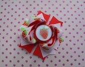 Strawberry Bottlecap Boutique Bow