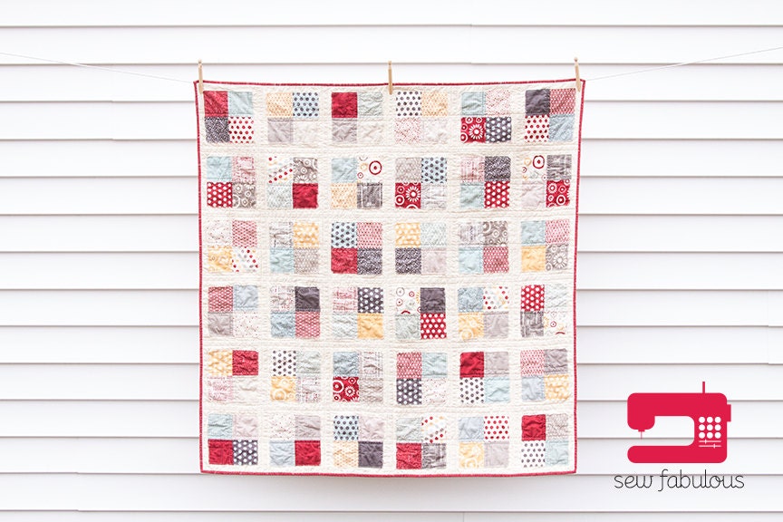 WEEKEND SALE -- Patchwork Quilt (Baby, Toddler or Lap Size) featuring Hometown by Sweetwater