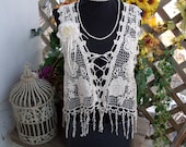 Gypsy boho lace bohemian hippie vest