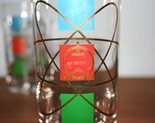 Tastes More Refreshing from these Atomic Vintage 1950s Mid Century Modern Sputnik Retro Style 12oz Drinking Glasses Set of 4
