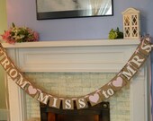 FROM MISS to MRS Bridal Shower Decorations Bachelorette Party Decor Photo Prop Banner You Choose the Colors