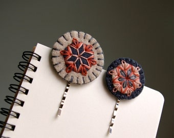 Wool Felt Bobby Pins // Slate // LoftFullOfGoodies