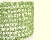 Chartreuse Cuff Bracelet, Wire Knit Cuff