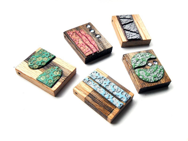 One of a kind Pendant - Cherry Blossoms / Sakura Wooden Charm