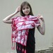 Nuno felt silk scarf. Raspberry red and pink. New nunofelted scarves collection. Silk summer spring.