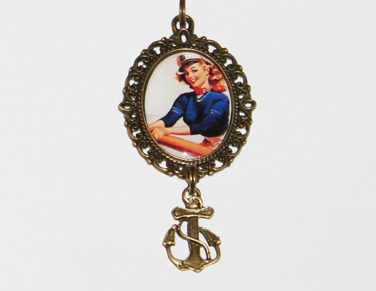Pinup Sailor Girl Necklace