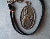 Vintage copper cowboy choker necklace