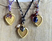 brass locket pearls scottie crystals on cashmere braid