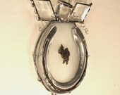 Equestrian Western Guardian Angel Stained Glass Beveled Saddle