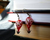 Red Blown Glass Hot Air Balloon earrings