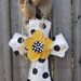 Burlap Cross Burlap Door Hanger Black and White with Flower