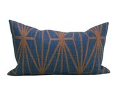 Kelly Wearstler Katana pillow cover in Blue/Berry - 12 x 20