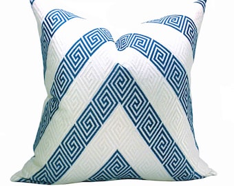 Nebaha Embroidery pillow cover in Sky - 18 x 18