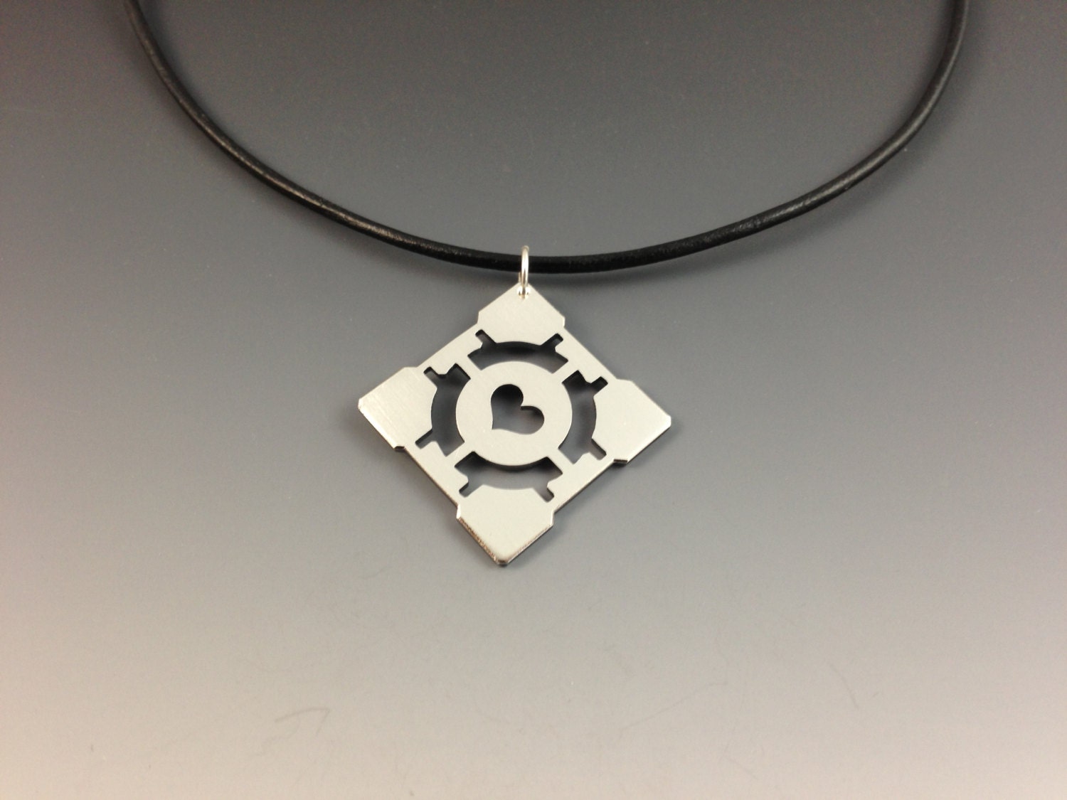 Sterling Silver Companion Cube Pendant