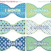 SALE Monthly Onesie Stickers Boy Necktie Bowtie Bow Tie Blue Green Dots - UNCUT Fast Ship - 1-12 Months Gift