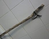Druidic Crow staff - shaman druid witch wicca staff wand talking stick pagan crow totem