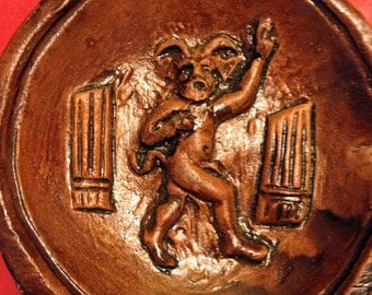 Antique Ceramic Satanic Devil Dish