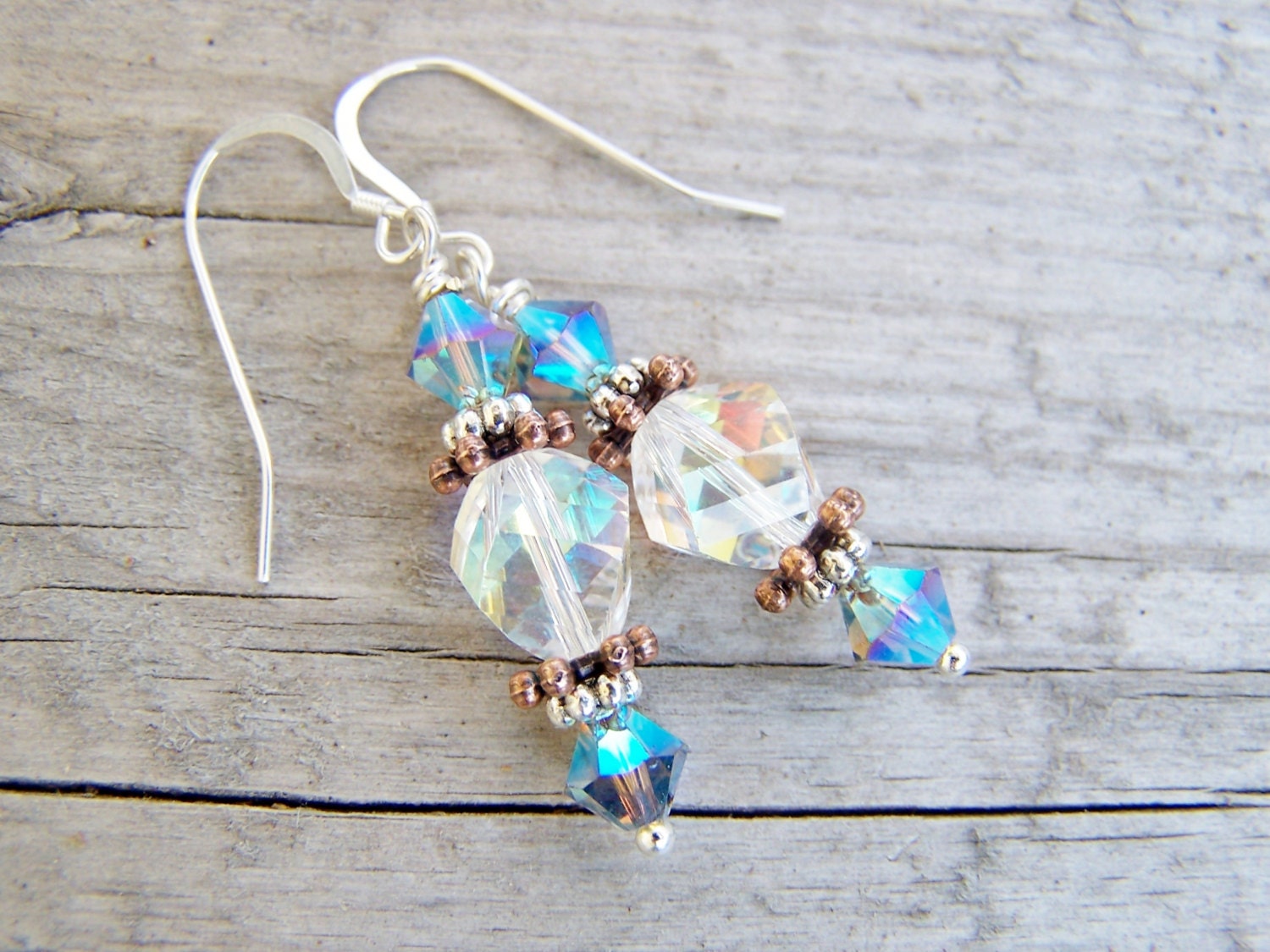 Swarovski Crystal Earrings Sterling Silver Classic Dangle