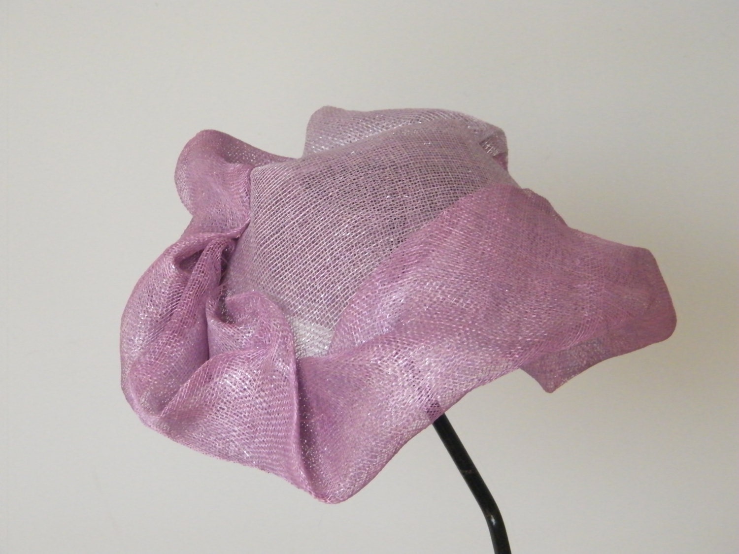 Pink metallic straw cloche Great Gatsby 20's hat for women -  womens summer hat - sinamay sculpture hat made in Israel Rana Hats