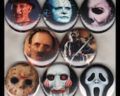 8 Brand New 1" "Slasher Monsters" Button Set