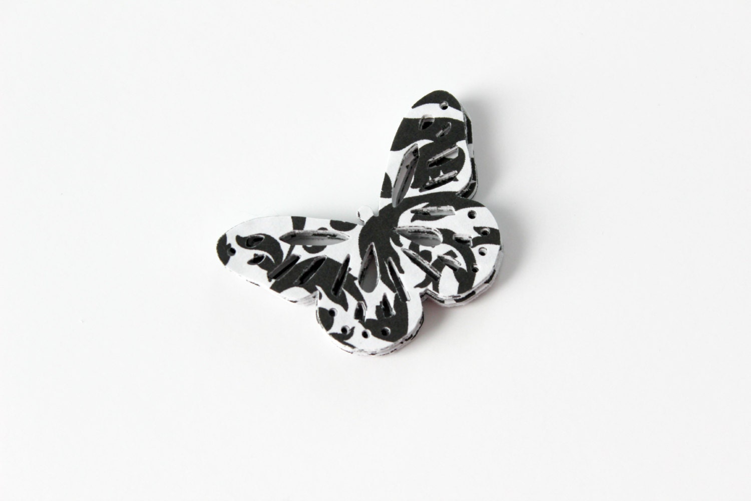 Black White Butterfly Die Cuts - Modern Floral Artsy Design - Table Decor