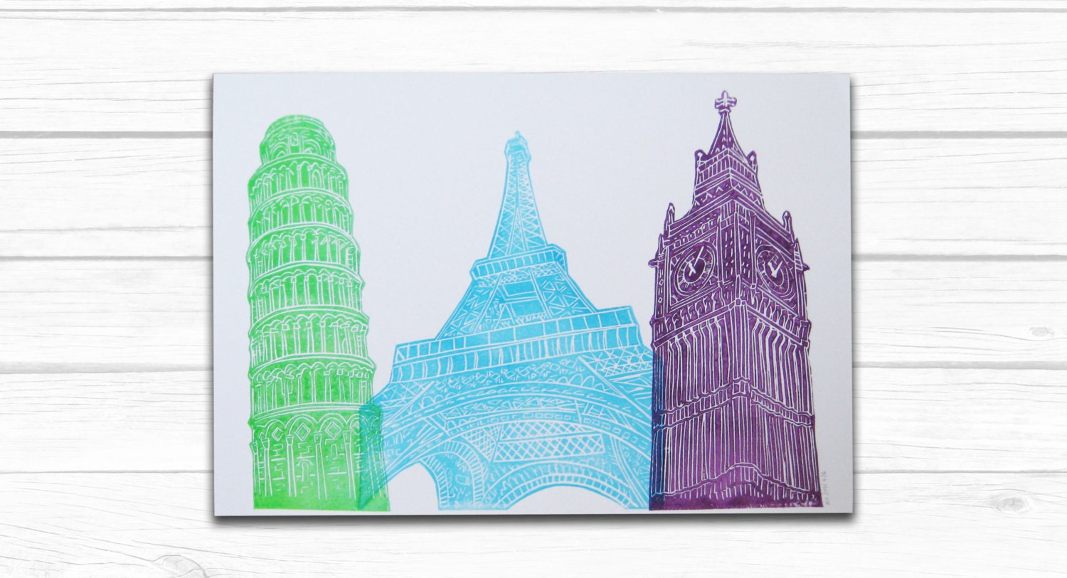 Architecture linoprint - limited edition - iconic buildings