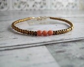 Bronze/Peach Beaded Bracelet