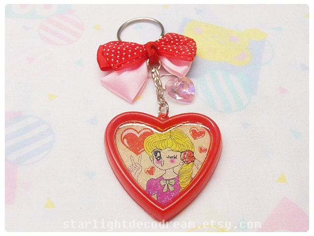 Shoujo of Love & Ribbon Keychain for Fairy Kei, Cute, Kawaii Fashion