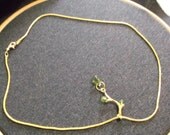 Spring buds green and gold necklace
