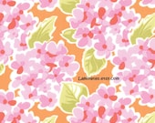 18 x 20 cut Honey Sunset LAMINATED cotton coated (aka oilcloth) fabric floral yardage