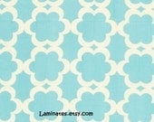 18 x 20 LAMINATED cotton fabric Kumari Tarika Blue yardage (aka oilcloth, coated) Waterproof PUL BPA free Exclusive