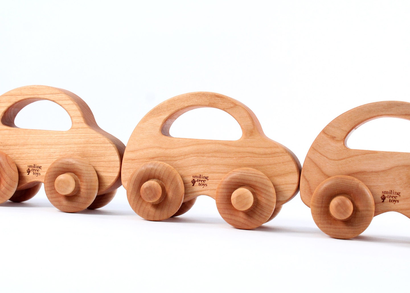 natural LOVE BUG car - a classic wooden toy handcrafted with sustainable hardwoods, waldorf play for baby and toddler, organically finished