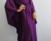 Purple Maxi Dress - Kaftan Kimono Butterfly Dress: Elegant Collection