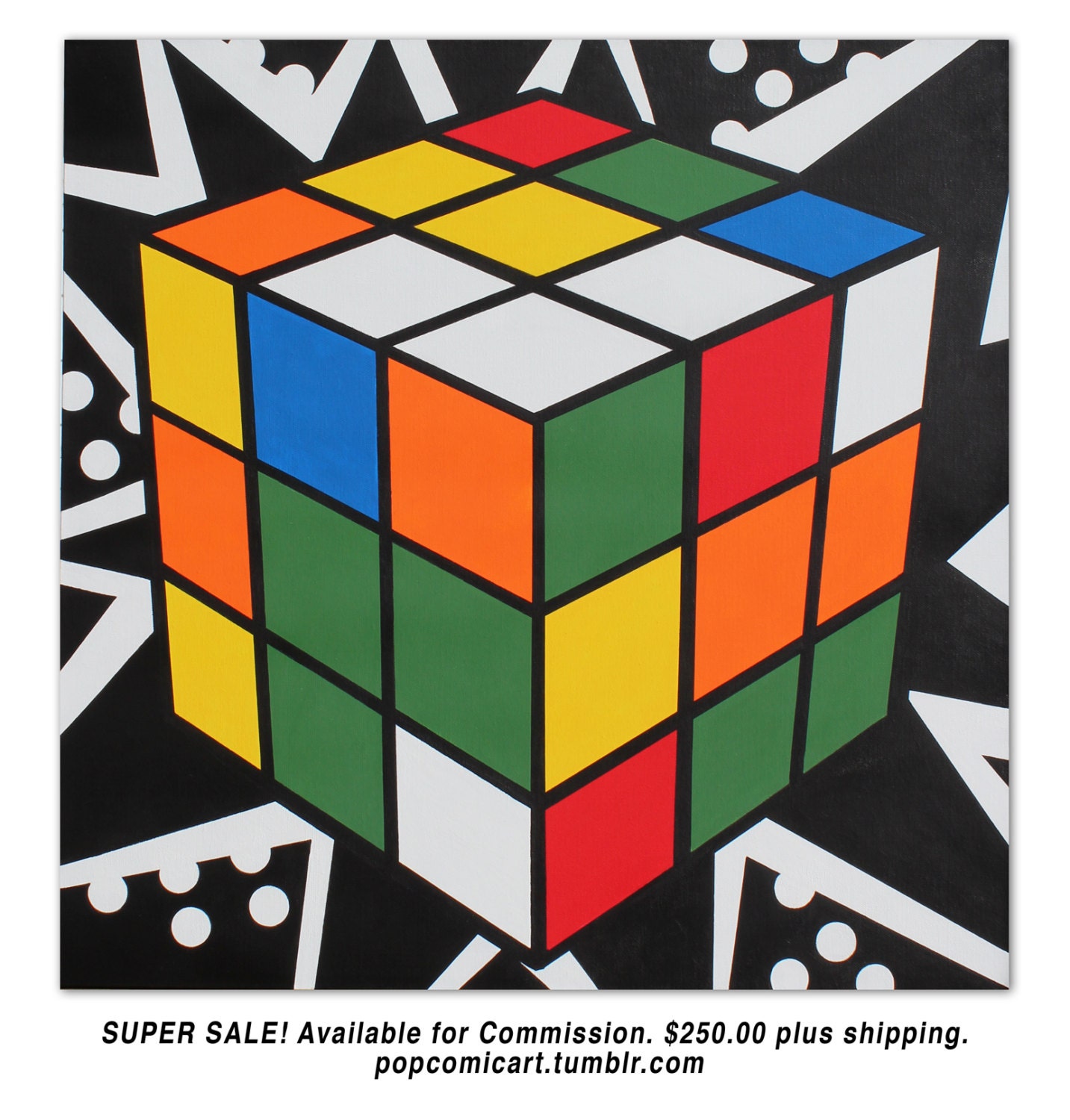 NEW Rubik's Cube POP ART Painting