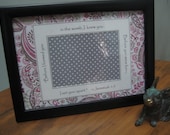 Ultrasound Photo Frame - 5x7 Black - Baby Girl - Pink, Brown, Green & Grey - Paisley and Polka Dots