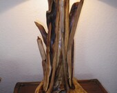Lamp Manzanita & Black Oak Quartz Hand Carved California