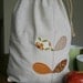 cotton produce/storage bag in rust & brown leaves
